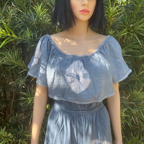 BILLABONG BLUE & WHITE BATIK MAXI DRESS - Picture 4 of 14